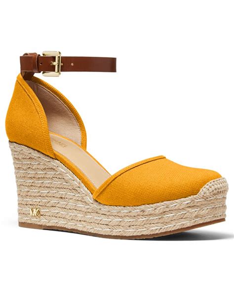 michael kors women's kendrick espadrille wedge sandals|Kendrick Logo and Leather Slip.